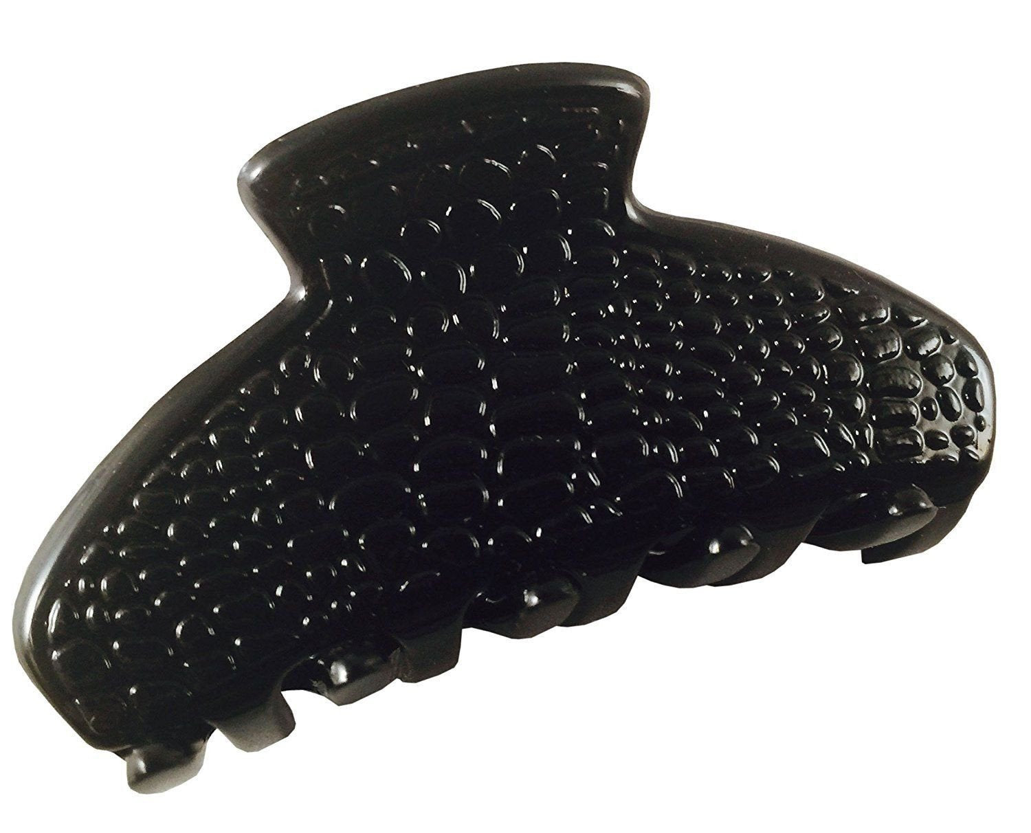 Parcelona France Croco Small Celluloid Black Claw Jaw Hair Clip Clutcher-Parcelona-ebuyfashion.com