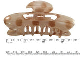 Parcelona France Ovale Beige N Brown Polka Medium Covered Spring Celluloid Jaw H-PARCELONA-ebuyfashion.com
