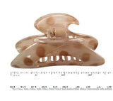 Parcelona France Ovale Beige N Brown Polka Medium Covered Spring Celluloid Jaw H-PARCELONA-ebuyfashion.com