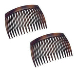 Parcelona French 2 Pieces Medium Matte Finish Shell 16 Teeth Hair Side Combs-PARCELONA-ebuyfashion.com