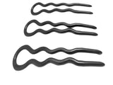 Parcelona French 3 Pcs Medium Shell Chignon Wavy 3 Inch Crink U Shaped Hair Pin-Parcelona-ebuyfashion.com