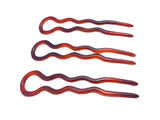 Parcelona French 3 Pcs Medium Shell Chignon Wavy 3 Inch Crink U Shaped Hair Pin-Parcelona-ebuyfashion.com