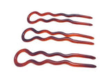 Parcelona French 3 Pcs Medium Shell Chignon Wavy 3 Inch Crink U Shaped Hair Pin-Parcelona-ebuyfashion.com