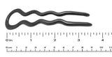 Parcelona French 3.5 Inches Large Wavy Black U Shaped Hair Pin 3 in Pack-PARCELONA-ebuyfashion.com