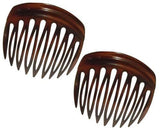 Parcelona French Arch 2 Pieces Celluloid Tortoise Shell 9 Teeth Hair Side Combs-PARCELONA-ebuyfashion.com