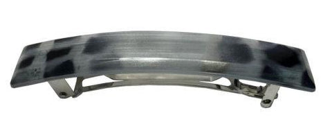 Parcelona French Bar Hand Painted Small Grey Celluloid Hair Clip Barrette-PARCELONA-ebuyfashion.com