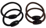Parcelona French Barrel Brown Shell N Black Pony Holder Hair Elastics Bands-PARCELONA-ebuyfashion.com