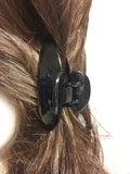 Parcelona French Black Large Celluloid Jaw Hair Claw Clip with Covered Spring-PARCELONA-ebuyfashion.com