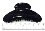 Parcelona French Black Large Celluloid Jaw Hair Claw Clip with Covered Spring-PARCELONA-ebuyfashion.com