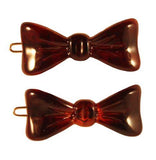 Parcelona French Bow 2 Pcs Medium 1 3/4 Inch Tortoise Shell Side Slide Hair Pins-PARCELONA-ebuyfashion.com