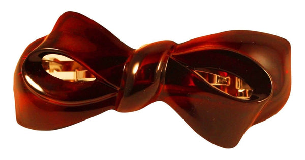 Parcelona French Bow Medium Inches Celluloid Tortoise Shell Hair Clip Barrette-PARCELONA-ebuyfashion.com