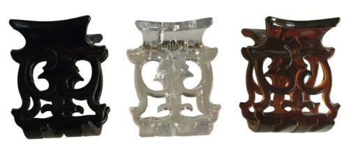 Parcelona French Celluloid Mini Tortoise Shell / Black /Clear Claw Jaw Hair Clip-Parcelona-ebuyfashion.com