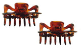 Parcelona French Classic Shaded Tortoise Shell Brown Medium Jaw Hair Claw 2 Pcs-Parcelona-ebuyfashion.com