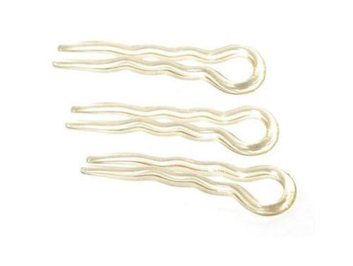 Parcelona French Clear 3.5 Inches Large Wavy Crink U Shaped Hair Pin 3 in Pack-PARCELONA-ebuyfashion.com