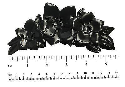 Parcelona French Clementine Black Celluloid Claw Jaw Hair Claw Clip-PARCELONA-ebuyfashion.com