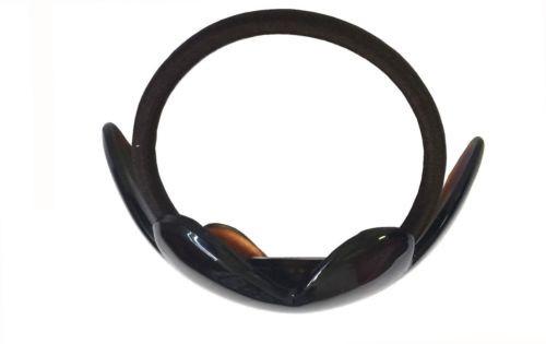 Parcelona French Cloud Tortoise Shell Celluloid Elastic Ponytail Holder Hair Tie-Parcelona-ebuyfashion.com
