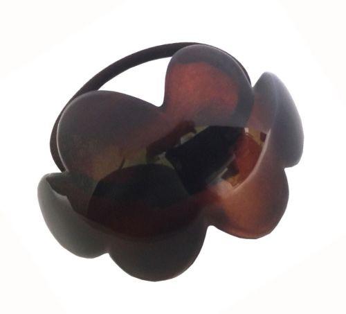 Parcelona French Cloud Tortoise Shell Celluloid Elastic Ponytail Holder Hair Tie-Parcelona-ebuyfashion.com