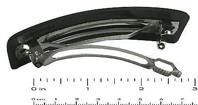 Parcelona French CROCO Black Wide Strong Grip Celluloid Hair Clip Hair Barrette-Parcelona-ebuyfashion.com