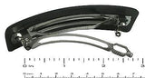 Parcelona French CROCO Black Wide Strong Grip Celluloid Hair Clip Hair Barrette-Parcelona-ebuyfashion.com