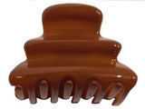 Parcelona French Crumpled Fat Maple Brown Celluloid Jaw Hair Claw Clip Clutcher-PARCELONA-ebuyfashion.com