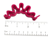 Parcelona French Crumpled Ribbon Shell Pink Black No Metal Hair Clip Barrette-Parcelona-ebuyfashion.com