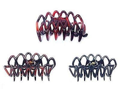 Parcelona French Dentelle Black & Shell Medium Jaw Claw Hair Clip 2 Pcs-Parcelona-ebuyfashion.com
