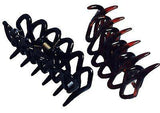 Parcelona French Dentelle Shell & Black Small Celluloid Jaw Claw Hair Clips-Parcelona-ebuyfashion.com