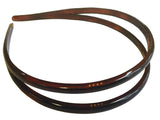 Parcelona French Duo Wide Tortoise Shell Celluloid Acetate Hair Headband-PARCELONA-ebuyfashion.com