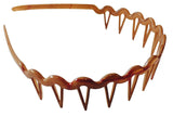 Parcelona French Epic Brown With Red Touch Comb Celluloid Hair Head Headband-PARCELONA-ebuyfashion.com