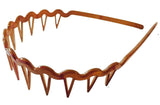 Parcelona French Epic Brown With Red Touch Comb Celluloid Hair Head Headband-PARCELONA-ebuyfashion.com