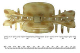 Parcelona French Extra Large Ivory Brown Covered Spring Jaw Hair Claw Clip-PARCELONA-ebuyfashion.com