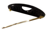 Parcelona French Eyelet Black Small Celluloid Snap Pin Hair Barrette Clips 2 Pcs-PARCELONA-ebuyfashion.com