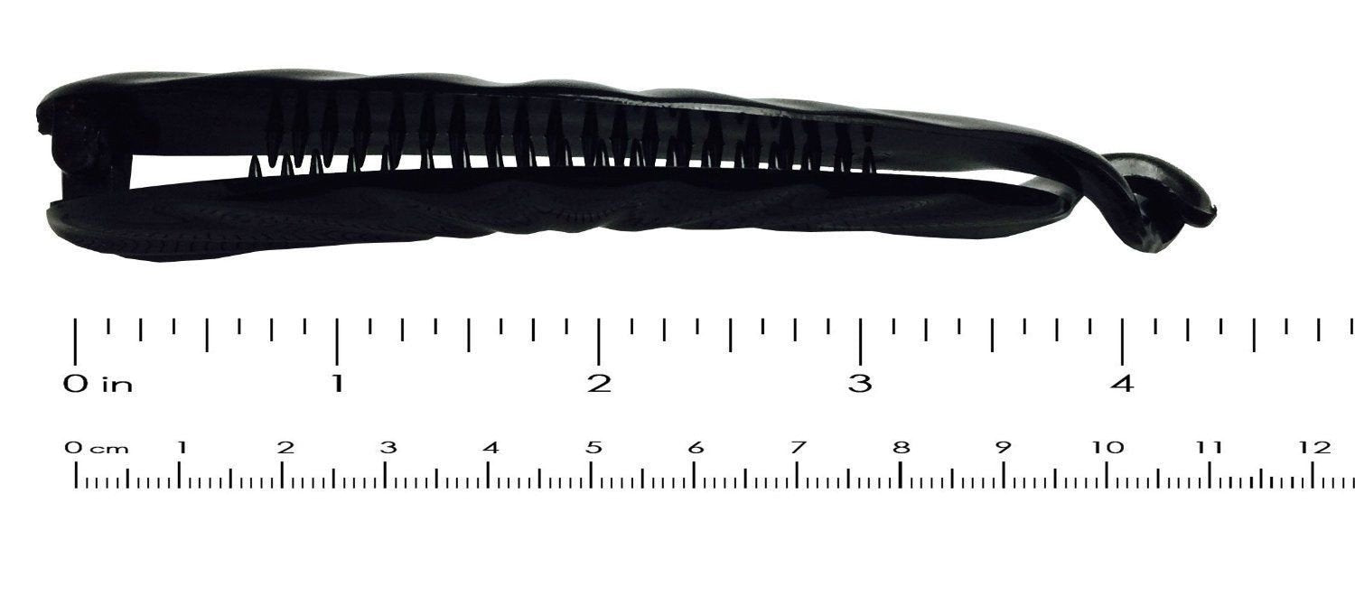 Parcelona French Flare Large Shell N Black Ponytail Holder Banana Hair Clips-PARCELONA-ebuyfashion.com