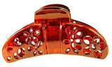 Parcelona French Fleur Medium Shell Black Covered Spring Hair Claw Clip-Parcelona-ebuyfashion.com