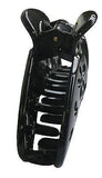 Parcelona French Fleur Medium Shell Black Covered Spring Hair Claw Clip-Parcelona-ebuyfashion.com