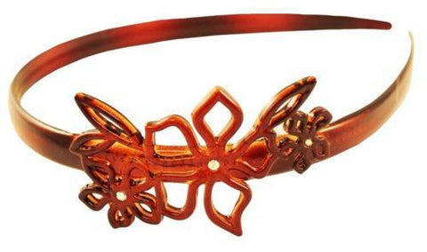 Parcelona French Flower with Crystal Shell Celluloid Hair Headband-PARCELONA-ebuyfashion.com