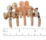 Parcelona French Flowers Small Grey Peach Hand Painted Jaw Hair Claw Clip-PARCELONA-ebuyfashion.com