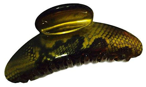 Parcelona French Golden Choco Dark Brown Large Covered Spring Jaw Hair Claw Clip-PARCELONA-ebuyfashion.com