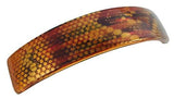 Parcelona French Golden Mesh Choco Dark Brown Curved Large Hair Clip Barrette-PARCELONA-ebuyfashion.com