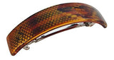 Parcelona French Golden Mesh Choco Dark Brown Curved Large Hair Clip Barrette-PARCELONA-ebuyfashion.com