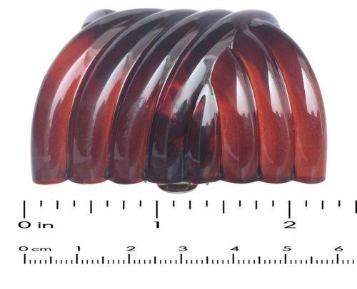 Parcelona French Small Celluloid Hair Clip Barrette – Black & Brown Shell Design