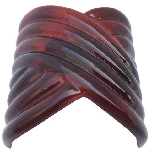 Parcelona French Interwined Brown Shell Celluloid Pony Hair Clip Barrette-Parcelona-ebuyfashion.com