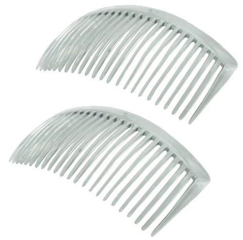 Parcelona French Large Clear 23 Teeth Hair Side Combs 4.5 Inch 2 pcs-PARCELONA-ebuyfashion.com