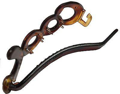 Parcelona French Large Cool Glossy Black & Shell No Metal Hair Clip Barrette-Parcelona-ebuyfashion.com