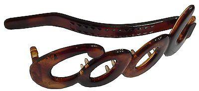Parcelona French Large Cool Glossy Black & Shell No Metal Hair Clip Barrette-Parcelona-ebuyfashion.com