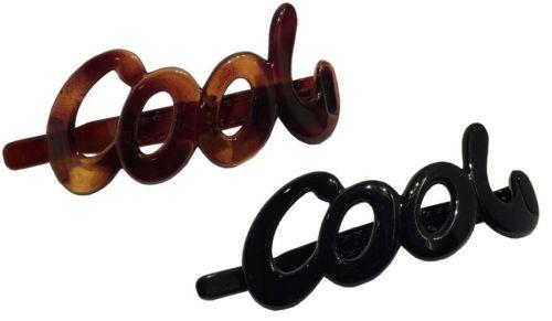Parcelona French Large Cool Glossy Black & Shell No Metal Hair Clip Barrette-Parcelona-ebuyfashion.com