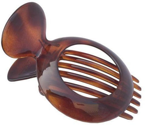 Parcelona French Large Round Shell Hair Side Slider Secure Grip Hinge Claw Clip-PARCELONA-ebuyfashion.com