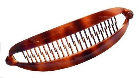 Parcelona French Large Shell Brown Celluloid Ponytail Holder Banana Hair Clip-PARCELONA-ebuyfashion.com