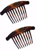 Parcelona French Lip Interlocking Large 9 Teeth Cellulose Shell Side Hair Combs-PARCELONA-ebuyfashion.com