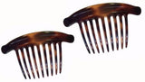 Parcelona French Lip Interlocking Large 9 Teeth Cellulose Shell Side Hair Combs-PARCELONA-ebuyfashion.com